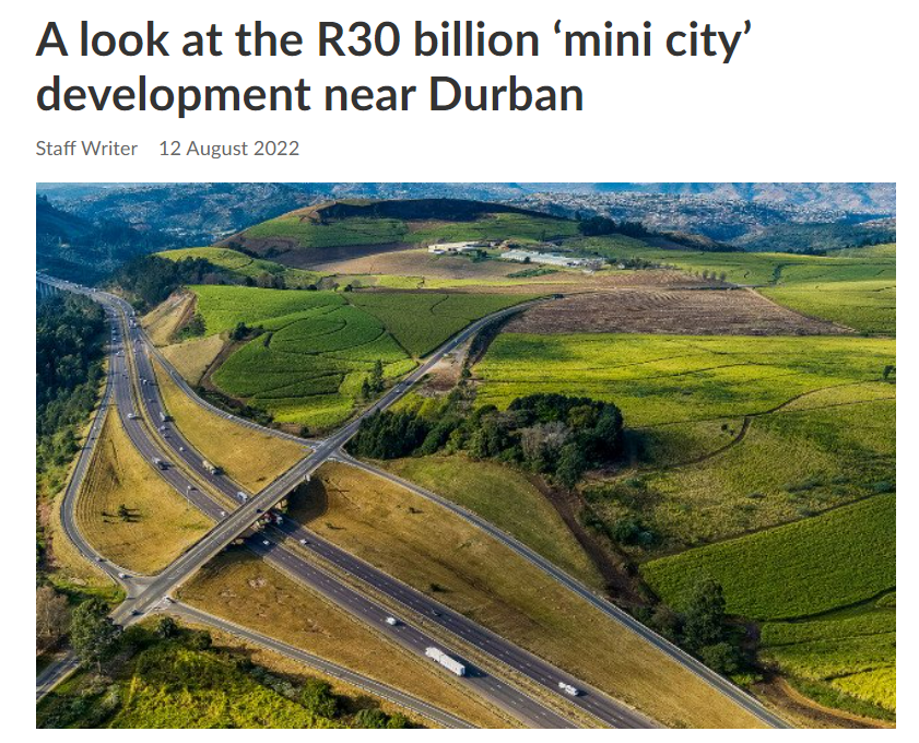 BusinessTech – R30 billion ‘mini city’ near Durban